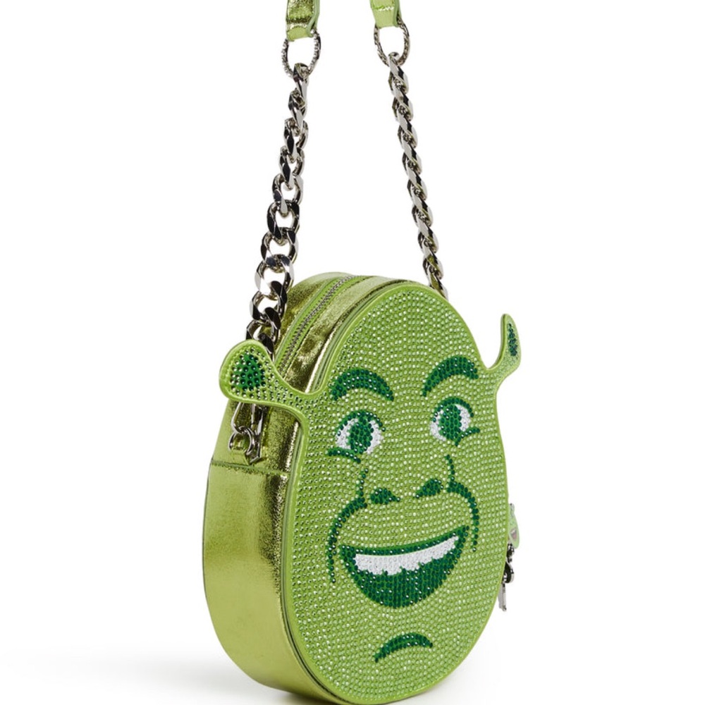 Green Rhinestone Shrek Face Crossbody Bag NEW BBOX4 - Picture 4 of 11